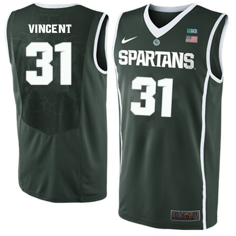 Men Michigan State Spartans #31 Jay Vincent NCAA Nike Authentic Green College Stitched Basketball Jersey BC41U88SJ